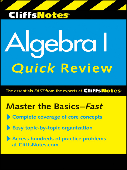 Title details for CliffsNotes Algebra I Quick Review by Jerry Bobrow - Available